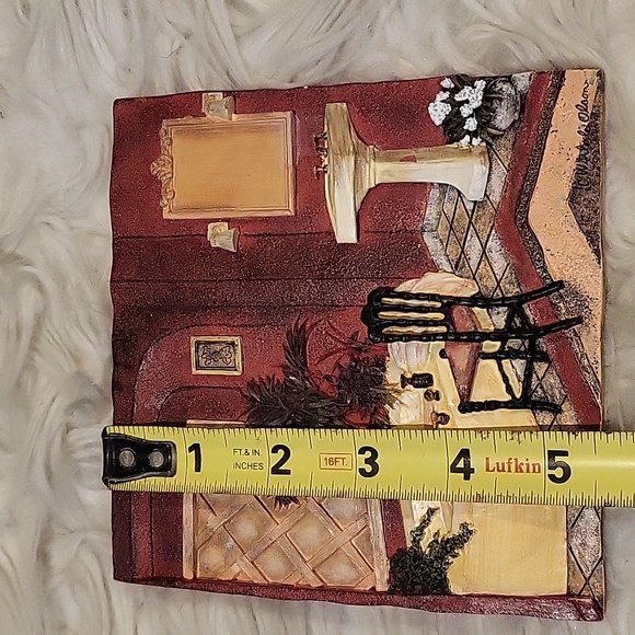 Signed C Winterle Olson bathtub bathroom resin wall art plaque 5.5" - Picture 2 of 16